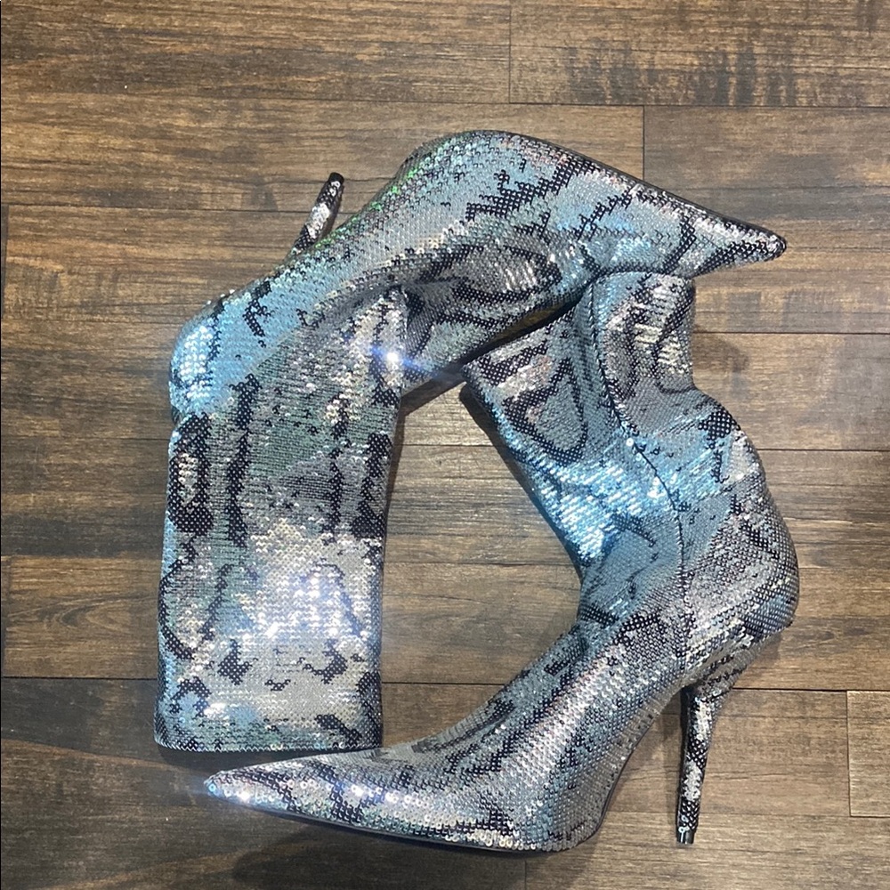 Balenciaga sequin knife sock boots